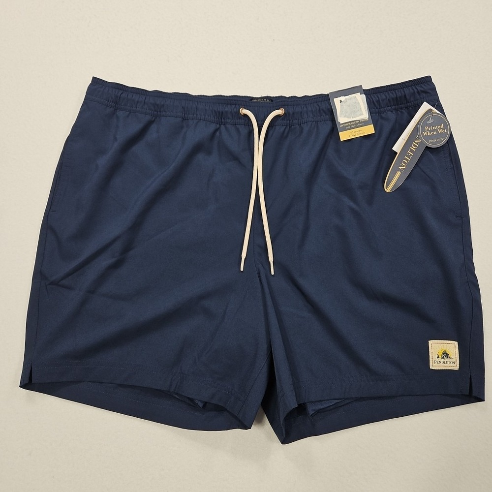 Pendleton Swim Trunks Mens XL Blue Houdini Lined Printed‎ When Wet UPF 50+
